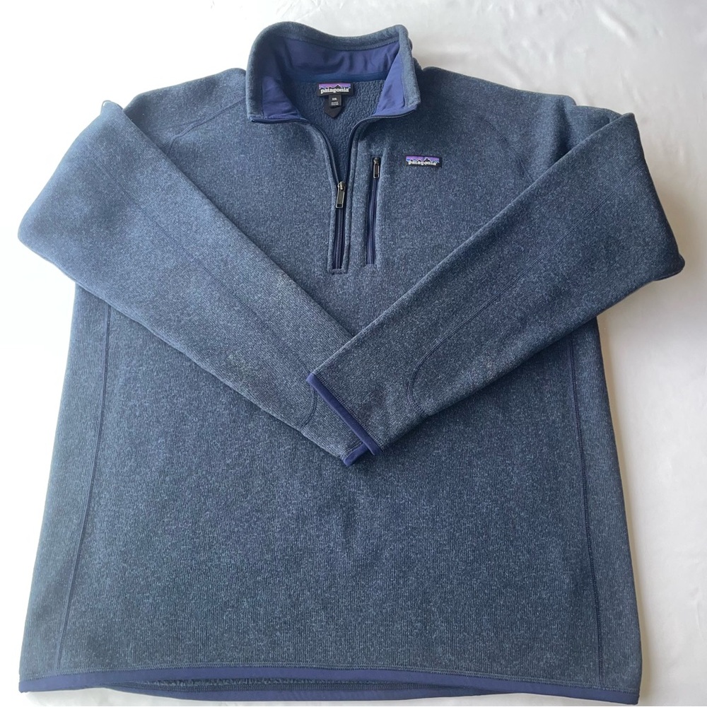 Patagonia Better Sweater 1/4 Zip Fleece Pullover Mens 2XL Blue Outdoor Hiking